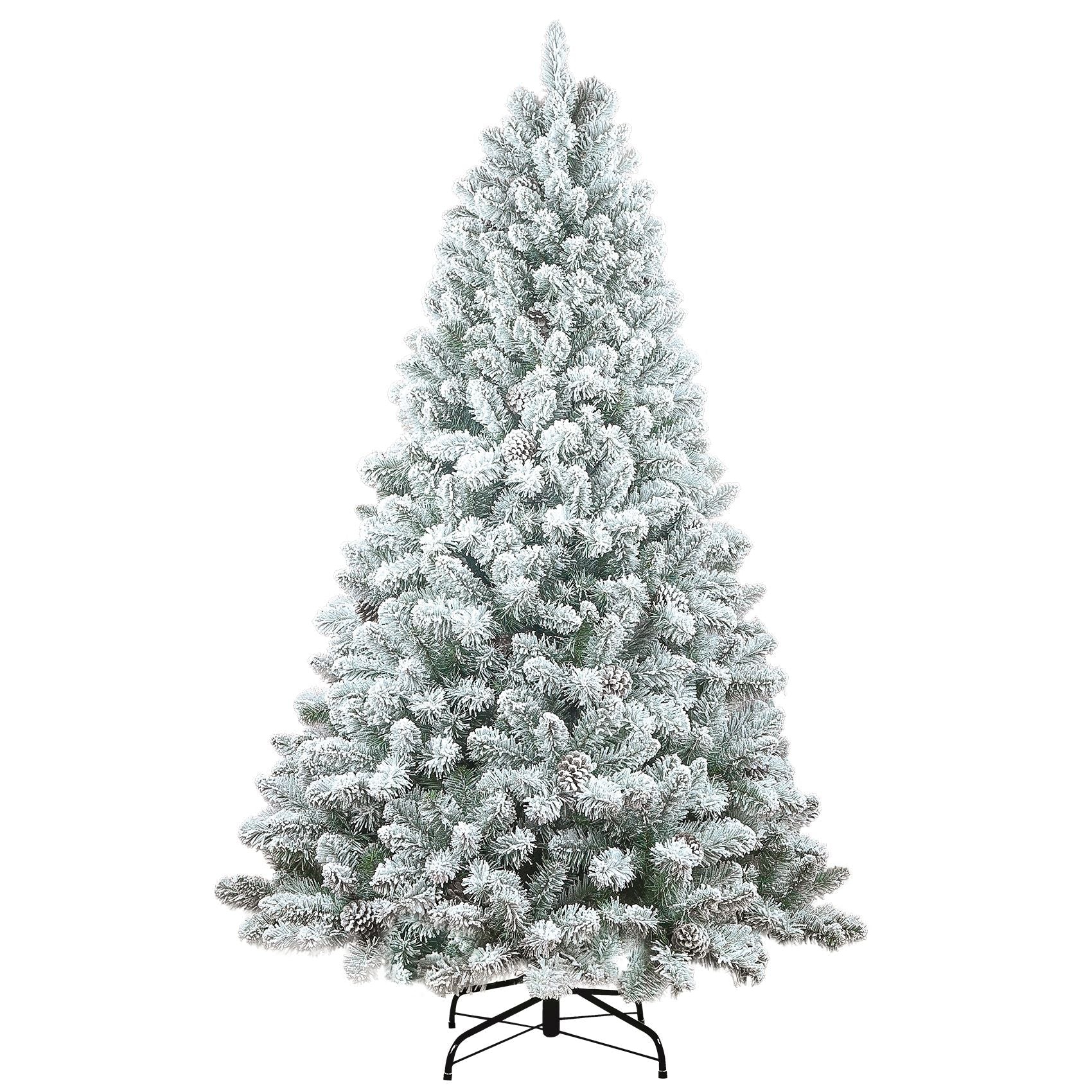 5ft Pvc Mixed Flocked Small XmasTree Pine Cone Hinged Automatic christmas Tree Artificial