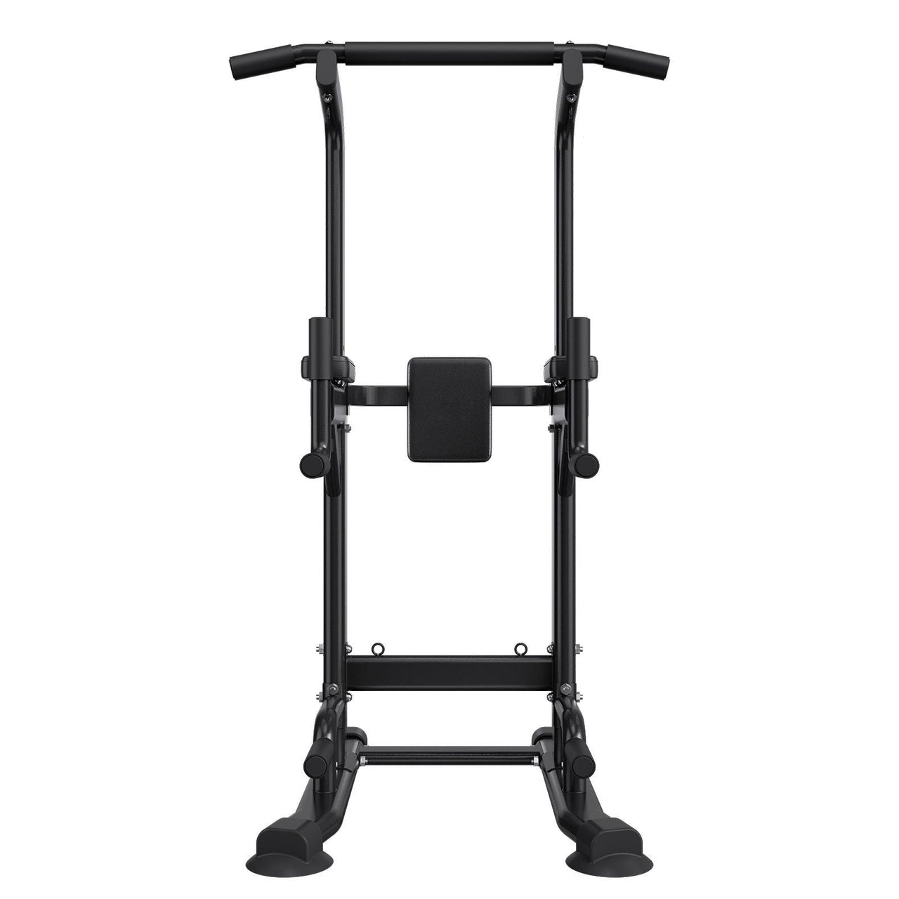 Pull Up Bar, 330 LBS Power Tower Dip Station, Workout Dip Station with H-Shaped Stable Base & Back Pad, Adjustable 12 Level Height Free Standing Chin Up Bar for Back, 4-Level Adjustable Back Pad