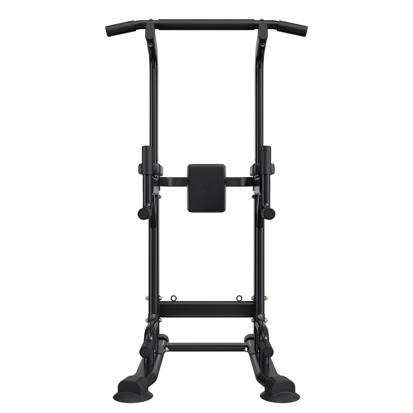 Pull Up Bar, 330 LBS Power Tower Dip Station, Workout Dip Station with H-Shaped Stable Base & Back Pad, Adjustable 12 Level Height Free Standing Chin Up Bar for Back, 4-Level Adjustable Back Pad