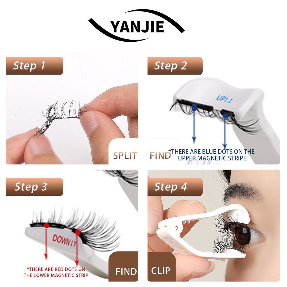 No Glue Soft Magnetic Clip On Eyelashes, Delicate Thin Spaced Natural Reusable Lashes for Daily Bare Makeup
