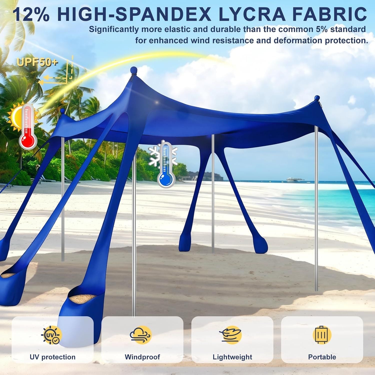 Let's go to the Beach - Portable Beach Tent Sun Shelter UPF 50+, Perfect 10x10 FT Pop-Up Canopy for Outdoor Fun