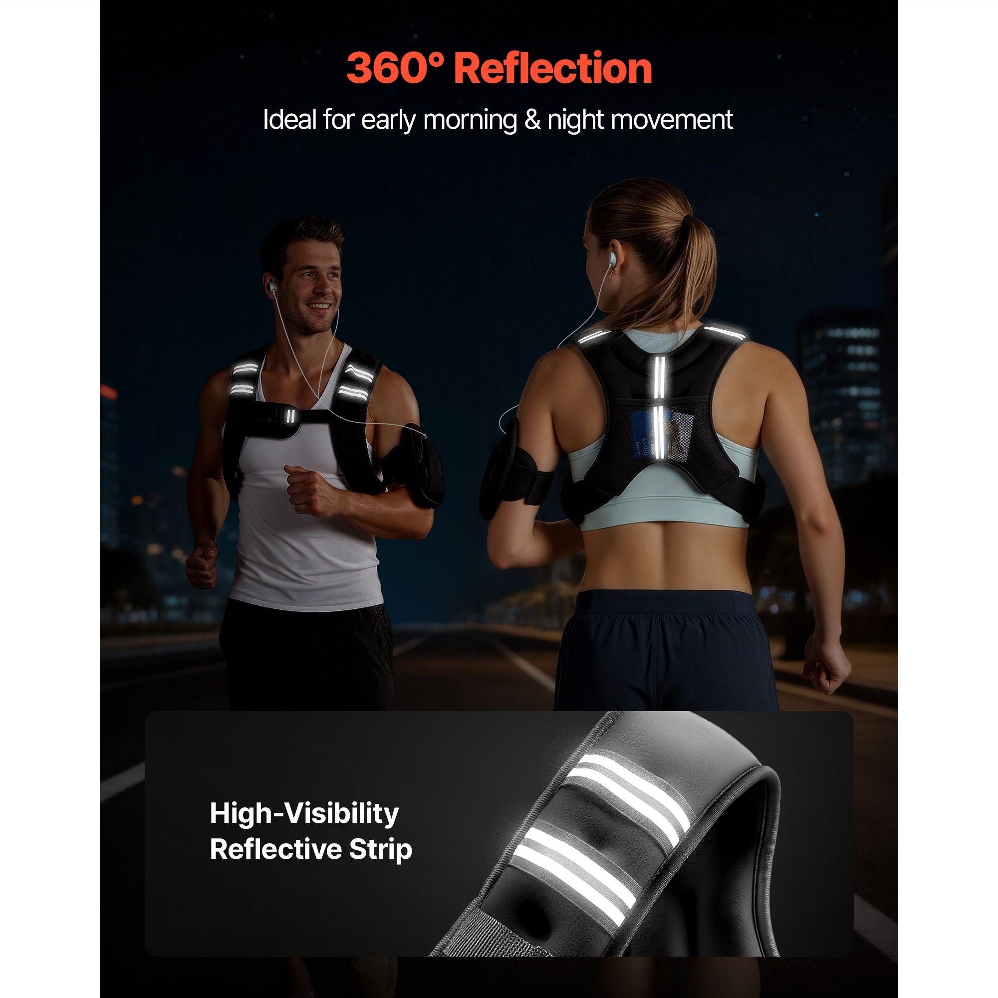 Weighted Vest, 6 lbs Body Weight Vest for Men Women, with Reflective Stripe, Adjustable Buckle, Workout Equipment for Strength Training, Running, Jogging, Fitness, Muscle Building, Weight Loss