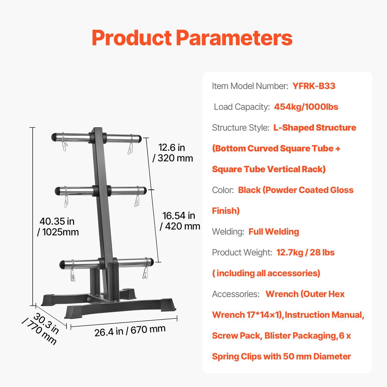 Weight Plate Rack, L Frame Weight Plate Tree for 2-Inch Weight Plates, Standard Weight Plate Tree, 1000 lbs Load Capacity Weight Storage Holder, Home Gym Barbell Rack Storage Stand, Black