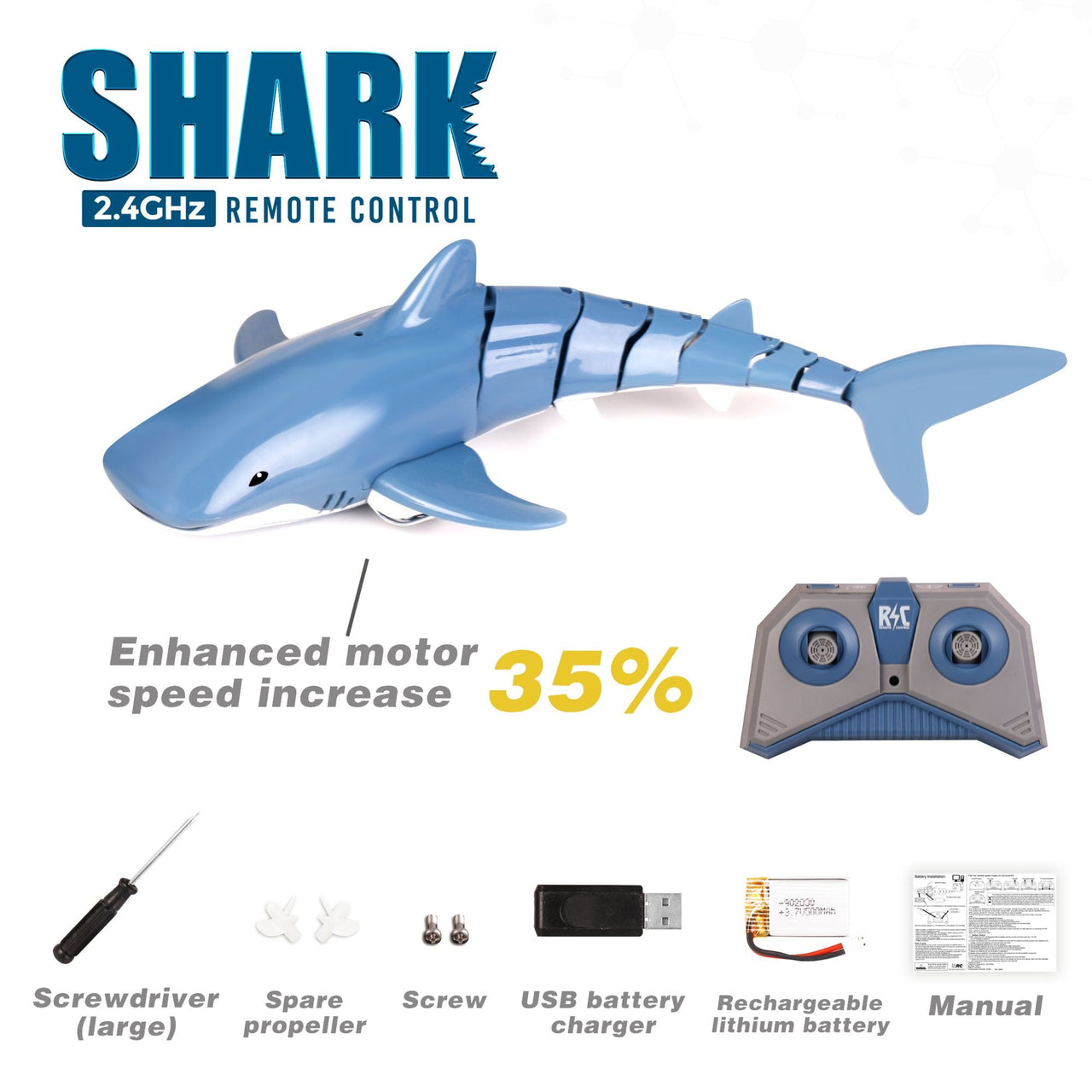 Remote-controlled Shark Can Swimming In The Water Boys' Toys