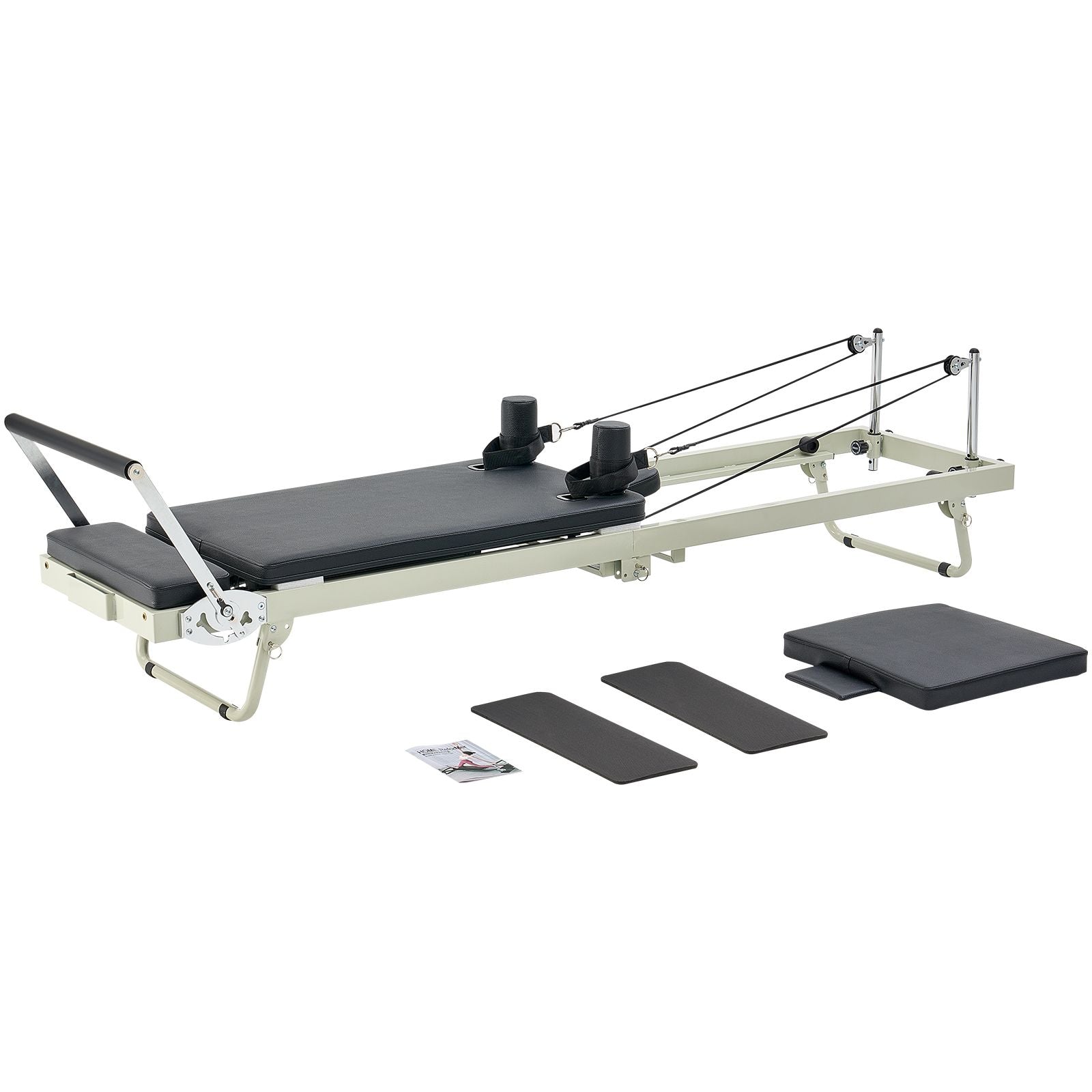Foldable Pilates Reformer, Pilates Workout Machine for Home Gym Studio Use, Pilates Bed with Dual Resistance- Spring & Cord, Reformer Set for Advanced Users and Beginners, Up to 400 LBS