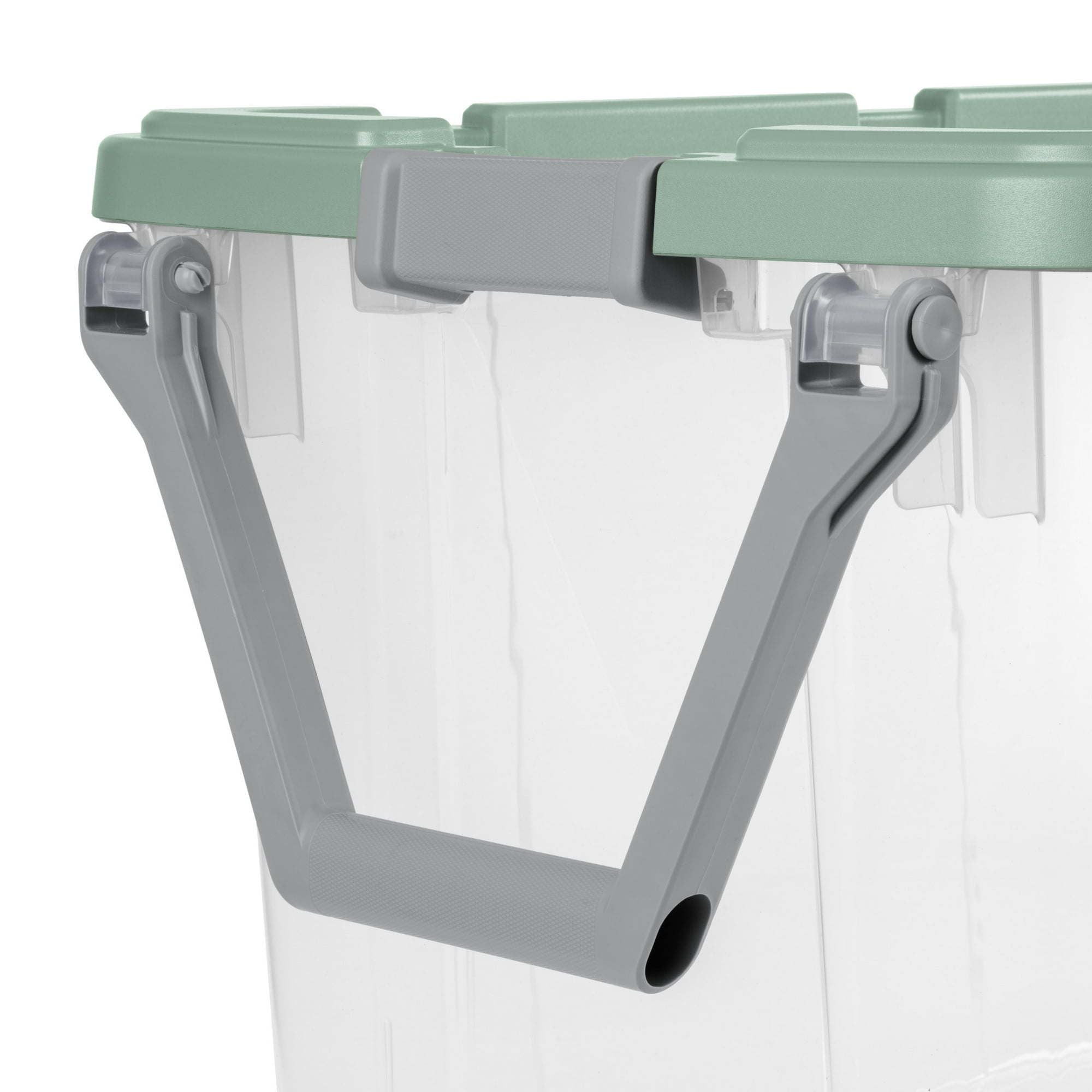 Extra Large Storage Bin, 160 Quart Wheeled Clear Plastic Storage Container with Handle, Gray, Pack of 2