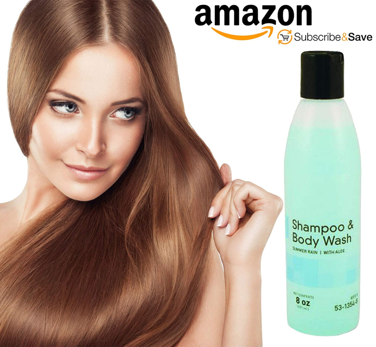 Skin and Hair Cleanser 8 oz. Case of 48 Shampoo & Body Wash with Lanolin, Aloe Vera and collagen. Skin care solution for showers or baths. Natural conditioners & Pleasant Summer Rain Scent.