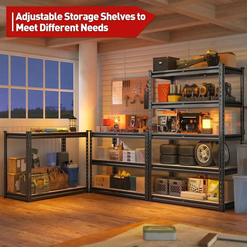 5-Tier Metal Garage Shelving Unit, Adjustable Storage Rack 35.5