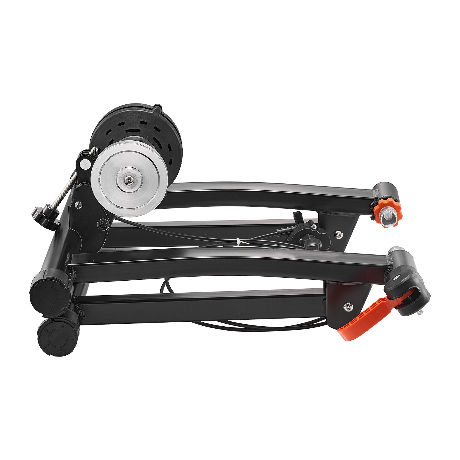 Bike Trainer, 6 Level Resistance, 26-29 in & 700C Wheels, Foldable Magnetic Bicycle Stationary Stand for Indoor Exercise Riding with Quick Release Skewer & Front Wheel Riser Block for Road Bikes