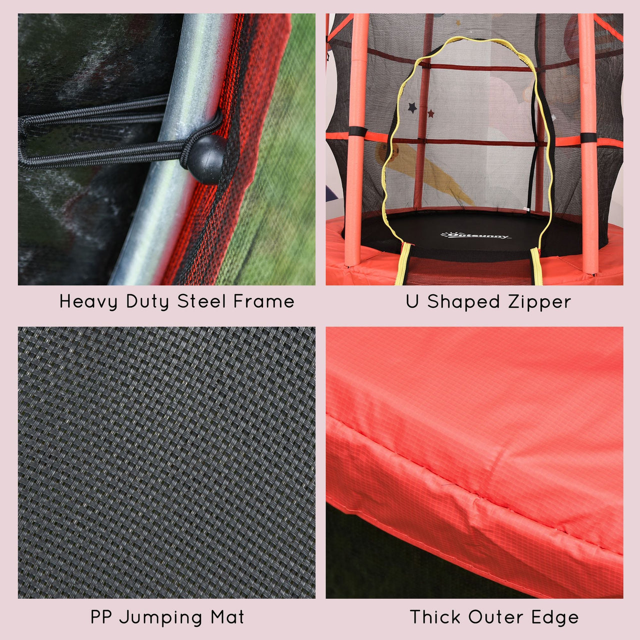 4.5FT Trampoline Jumping with Enclosure Net Springless Design and Safety Pad, Kids Trampoline for Ages 3 to 6