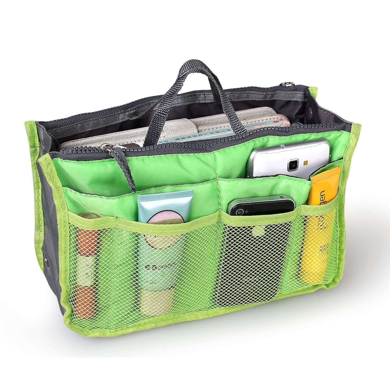 Women Lady Travel Insert Handbag Organiser Makeup Bags Toiletry Purse Liner w/Hand Strap