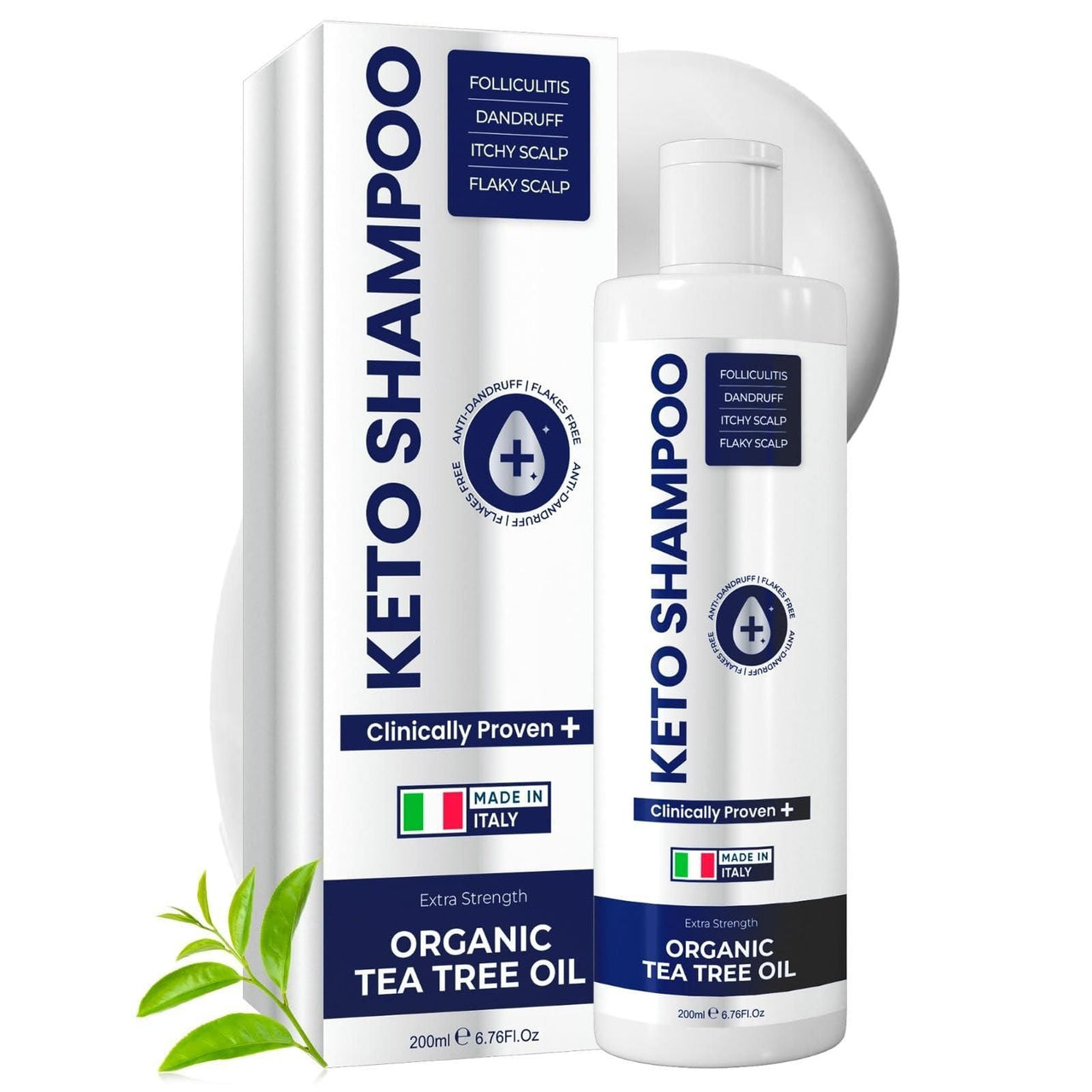 Anti Dandruff Shampoo Sulfate Free Shampoo Medicated Anti Fungal Shampoo For Itchy Flaky Dry Scalp Hair Growth Folliculitis Treatment Seborrheic Dermatitis Shampoo with Tea Tree Oil
