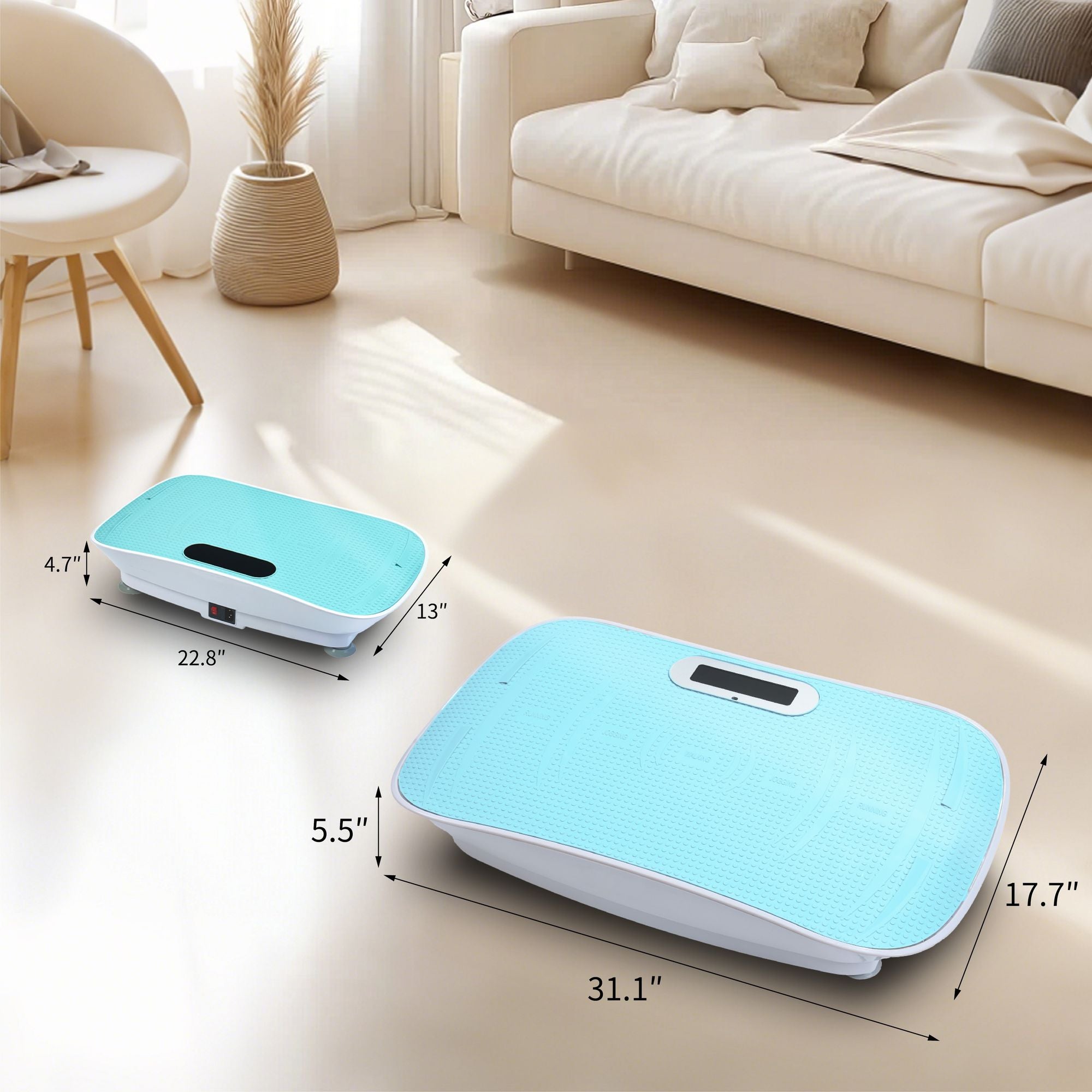 Full Body Vibration Platform Crazy Fitness Massage 10-Frequency Weight Loss & Fat Burner Shaking Machine For Unisex Blue