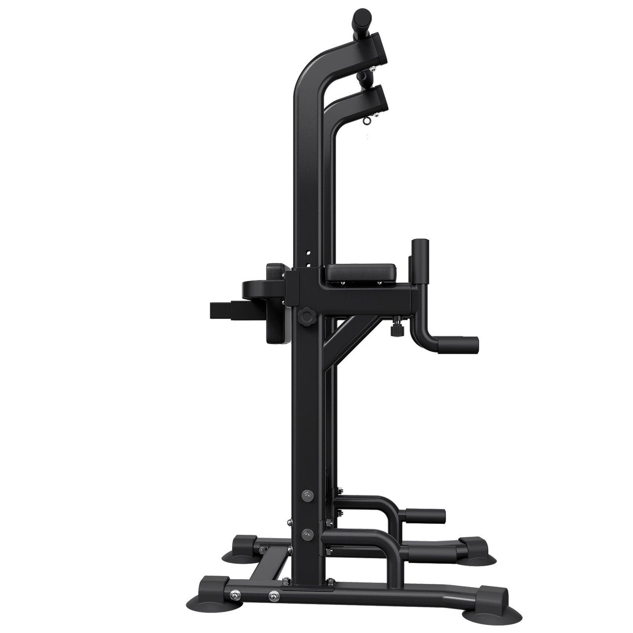 Pull Up Bar, 330 LBS Power Tower Dip Station, Workout Dip Station with H-Shaped Stable Base & Back Pad, Adjustable 12 Level Height Free Standing Chin Up Bar for Back, 4-Level Adjustable Back Pad