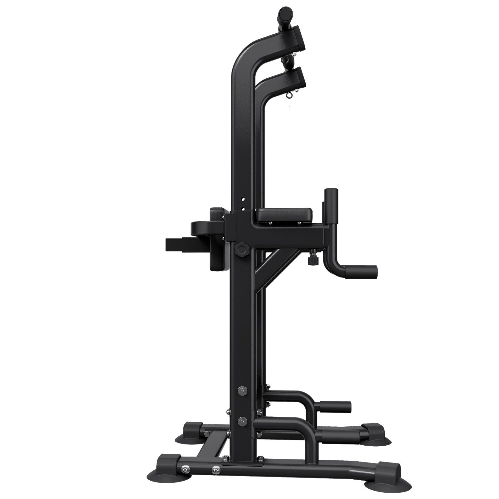 Pull Up Bar, 330 LBS Power Tower Dip Station, Workout Dip Station with H-Shaped Stable Base & Back Pad, Adjustable 12 Level Height Free Standing Chin Up Bar for Back, 4-Level Adjustable Back Pad