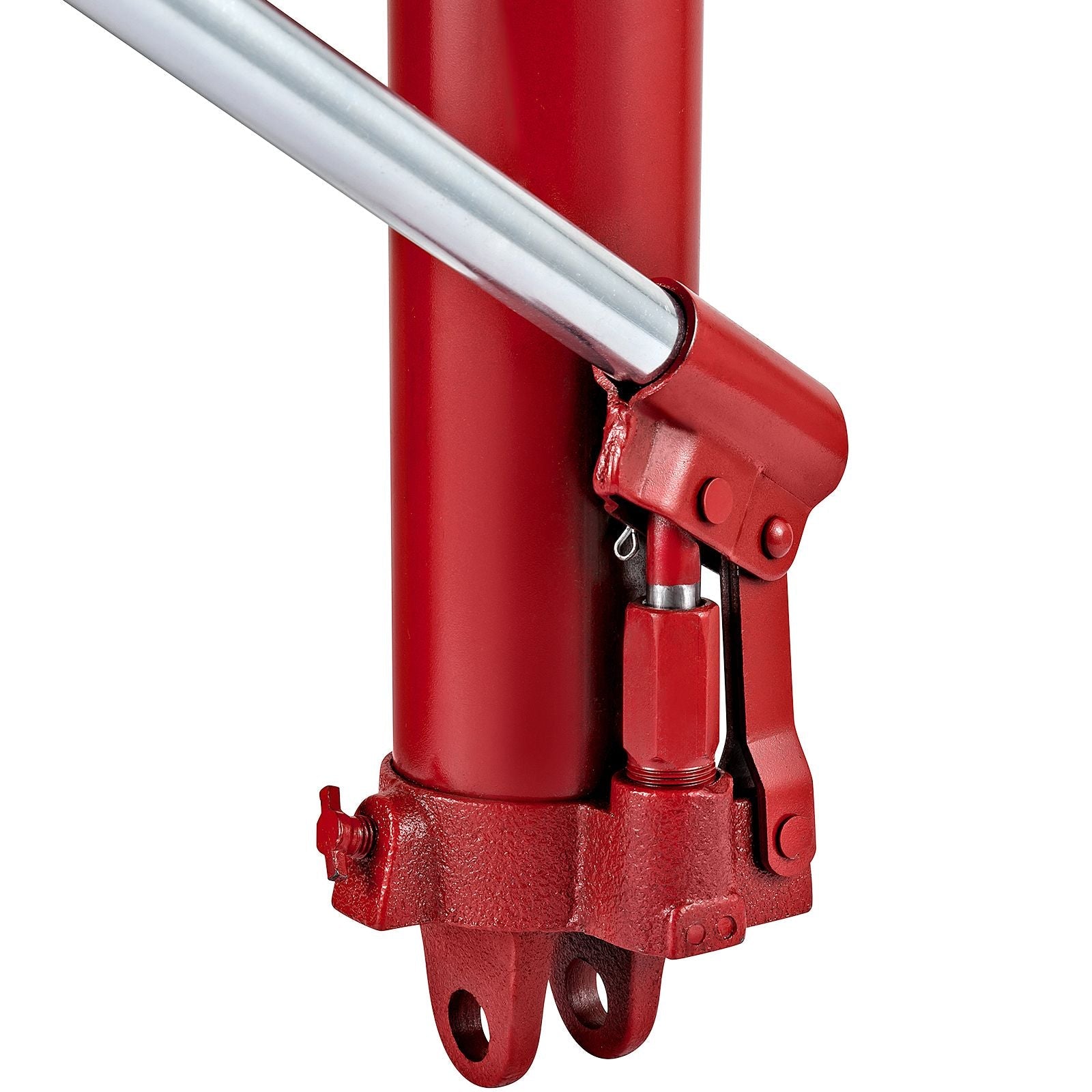 Hydraulic Long Ram Jack, 3 Tons/6600 lbs Capacity, with Single Piston Pump and Clevis Base, Manual Cherry Picker with Handle, for Garage/Shop Cranes, Engine Lift Hoist, Red