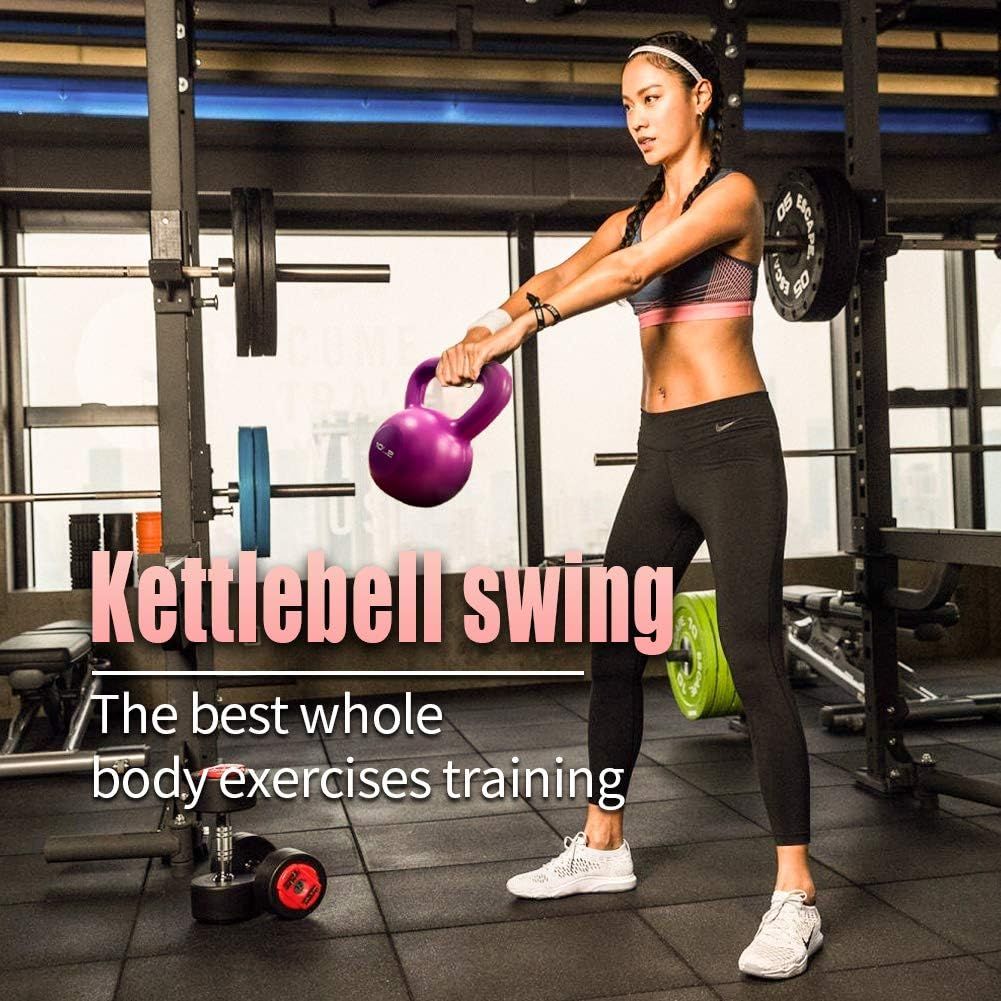 10lbs Kettlebell, Strength Training Kettlebells Weight for Women, Vinyl Coated Kettle Bell for Home Gym Workout Weight Lifting Equipment, Comfortable Grip Wide Handle Weights