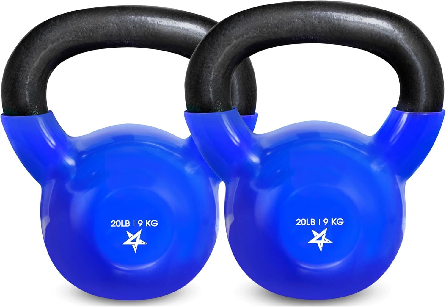 Kettlebell, 5-100 LB Vinyl Coated Cast Iron Strength Training Kettlebells for Home Gym Exercises, Fitness, Full Body Workout Equipment, Push Ups, and Grip Strength