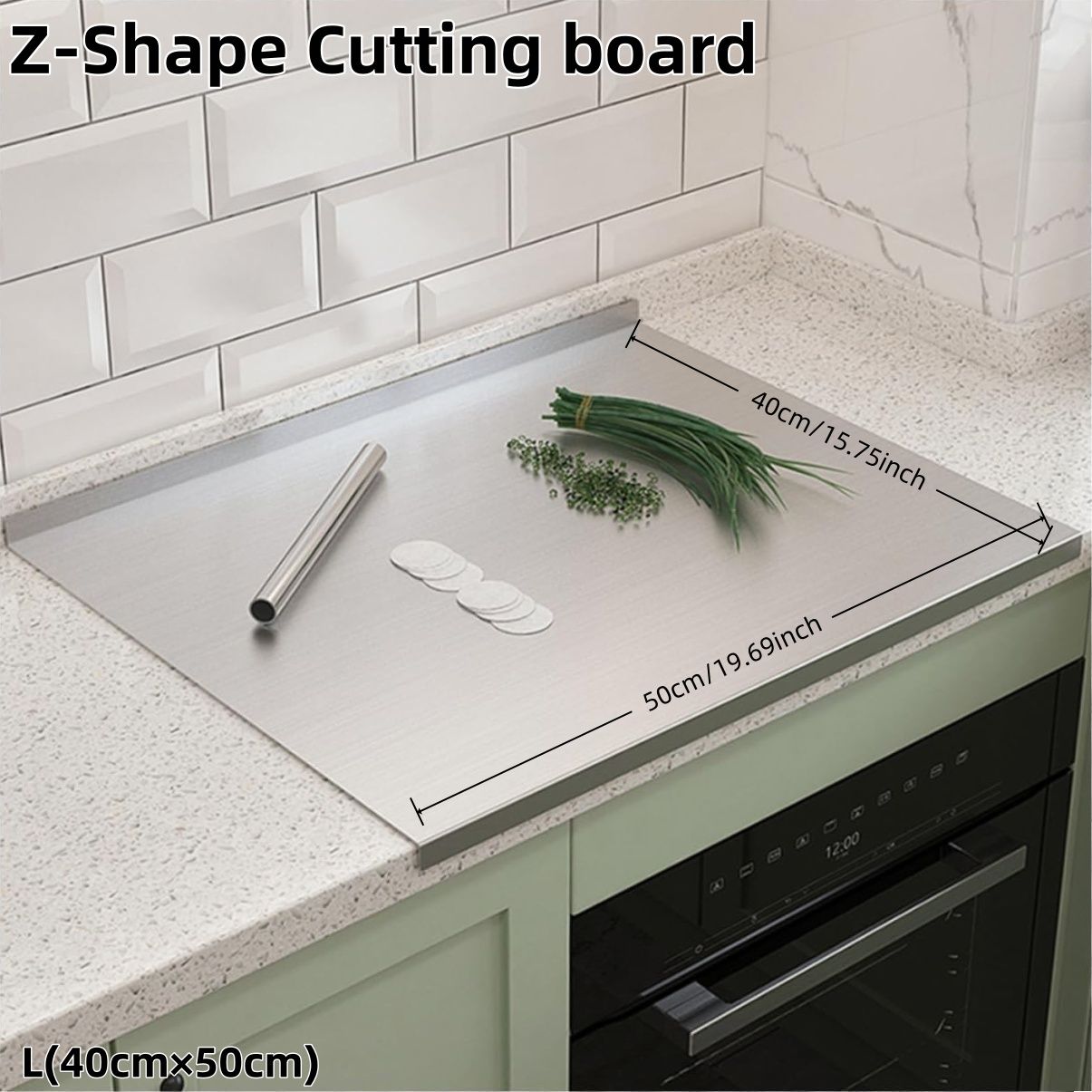 XXL 304 Stainless Steel Cutting Board  Anti-Slip & Mildew-Proof! No More Moldy Wooden Boards | Heavy-Duty & Food-Safe, Easy to Clean – Chop Meat, Knead Dough, Bake Prep All-in-One | Must-Have for Home