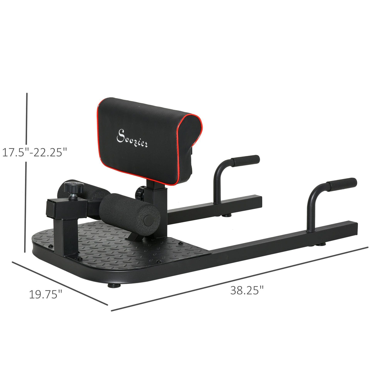 3 in 1 Padded Push Up Sit Up Squat Machine, Home Gym Fitness Equipment, Black