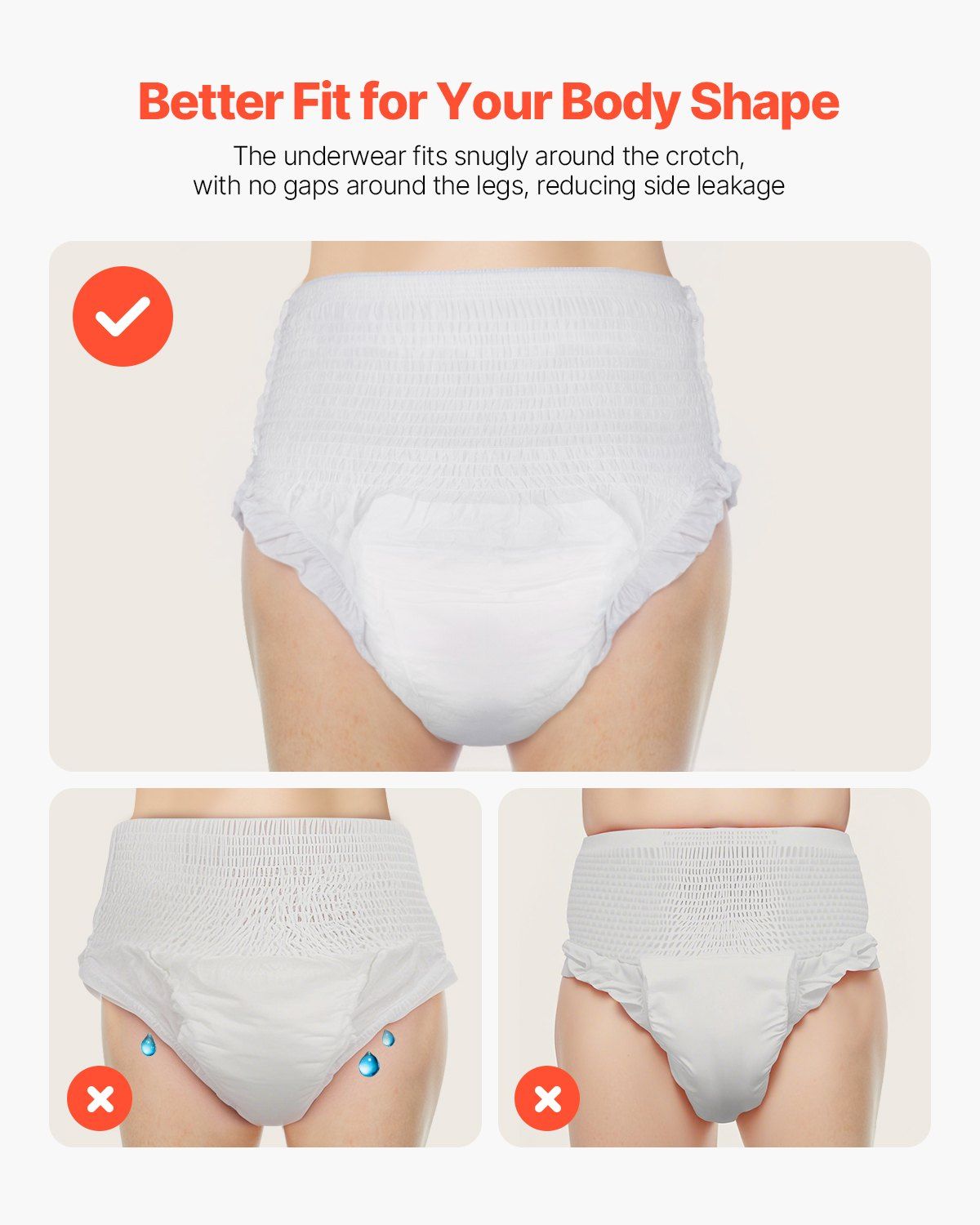 Adult Incontinence Underwear Protective Underwear for Men & Women M Size