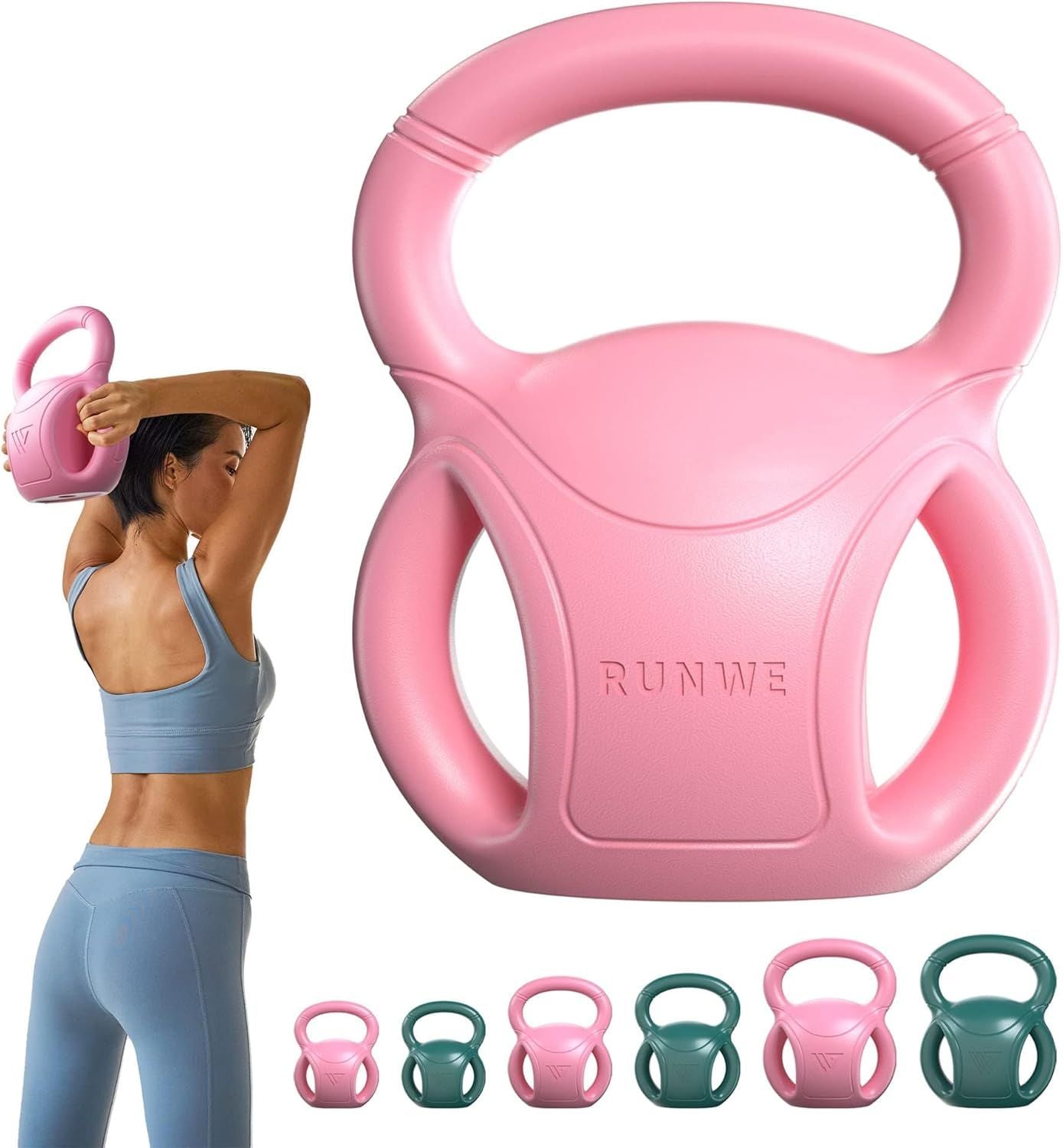 3 Handle Kettlebells Weight - Weight for Women Options 5, 10, 15 and 20 LB for Russian Twists AB Exercise, Weightlifting and Core Fitness Exercise Home Gym [Single in Sold]