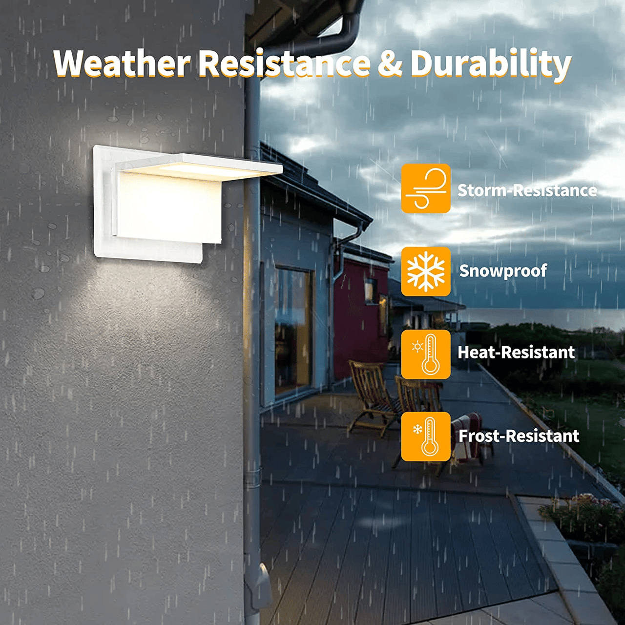 Inowel Wall Light Outdoor LED Wall Mount Lamp Modern Wall Mount Sconce Lantern Fixture for Porch Front Door 17309
