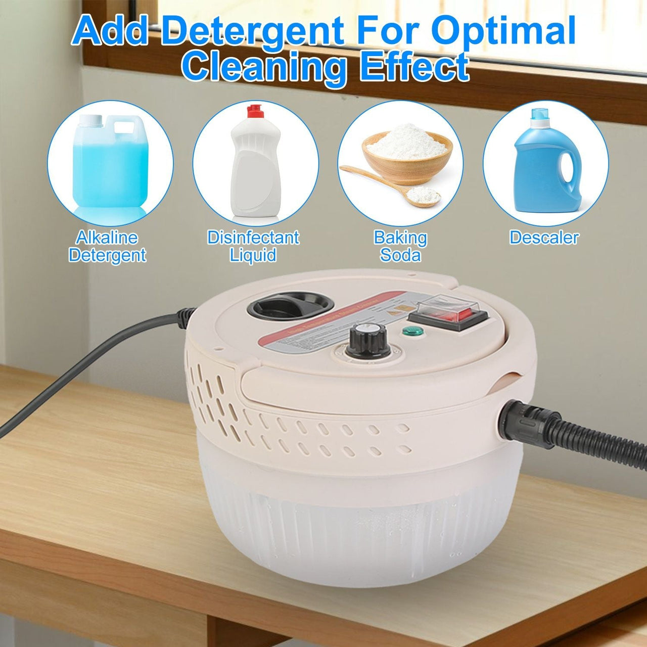 2500W Handheld High Temperature and Pressure Steamer Cleaner with 1400ML Tank 9 Accessories 6 Steam Levels for Dirt Grease Grout Tile Floor Couch Car