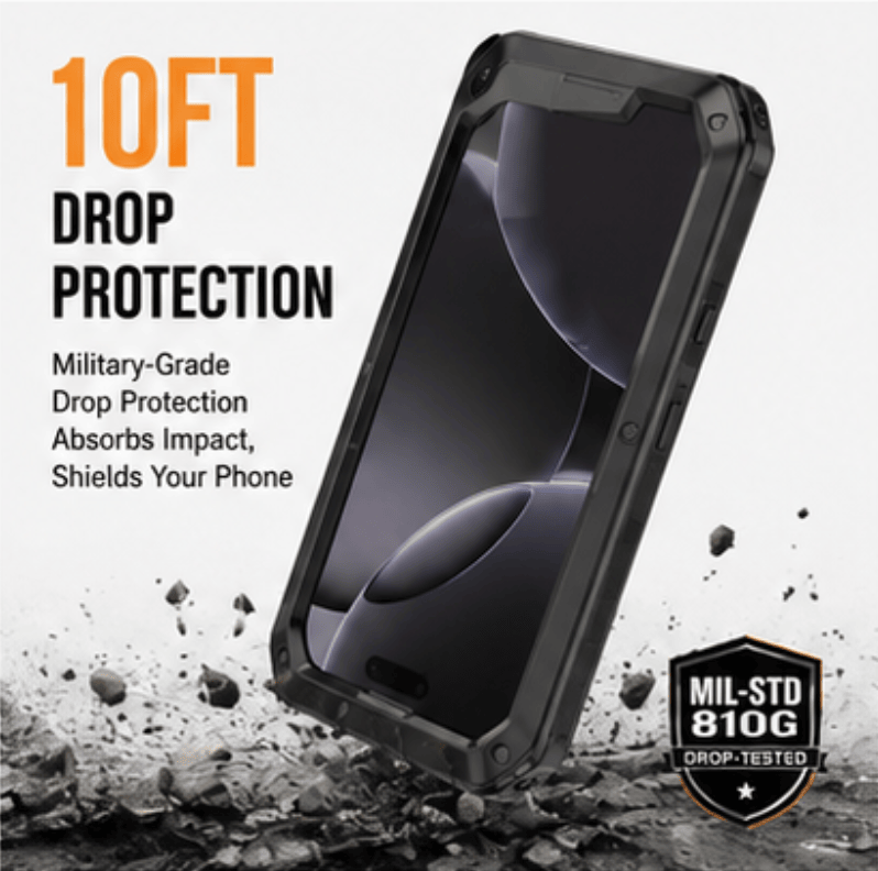 Rugged Shockproof Phone Case for iPhone 11/12/13/14/15/16 Plus - Military Grade 10FT Drop Protection Heavy Duty Full-Body Protective Cover with Raised Screen & Camera Edges, Anti-Slip Grip