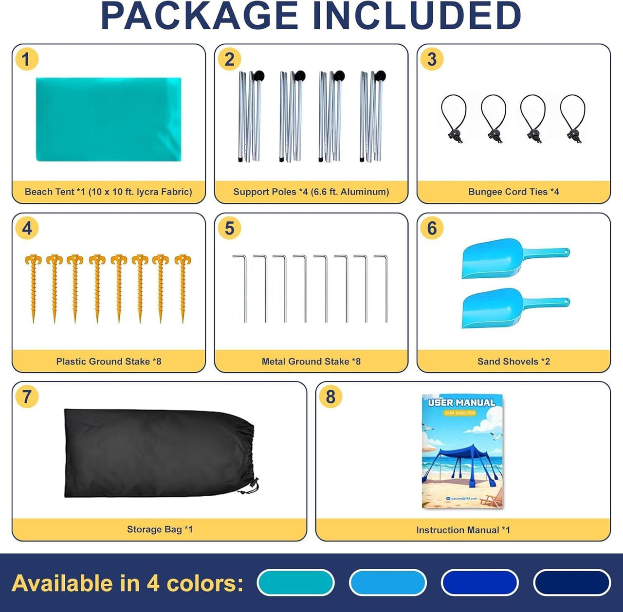 Let's go to the Beach - Portable Beach Tent Sun Shelter UPF 50+, Perfect 10x10 FT Pop-Up Canopy for Outdoor Fun