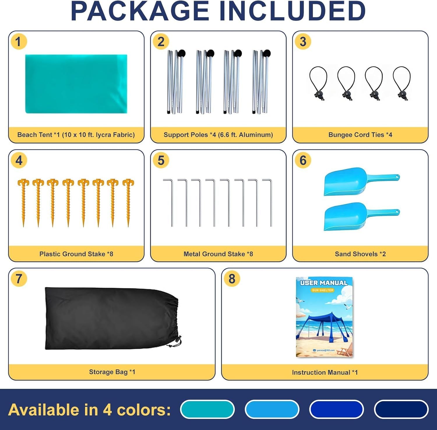 Let's go to the Beach - Portable Beach Tent Sun Shelter UPF 50+, Perfect 10x10 FT Pop-Up Canopy for Outdoor Fun