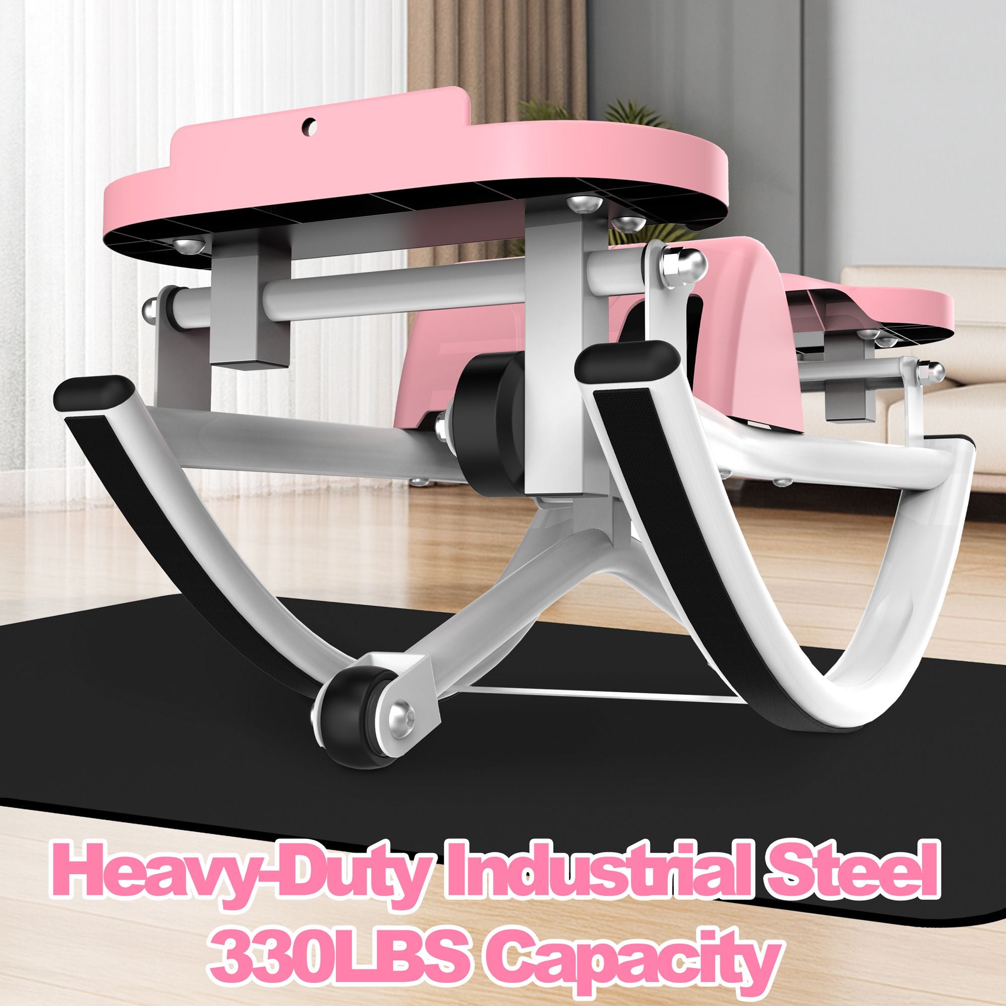 Lateral Stepper for Exercise-Rocking Stepper Machine with Resistance Bands & Anti-Slip Mat and LCD Monitor, Professional Stair Stepper for Home Workout