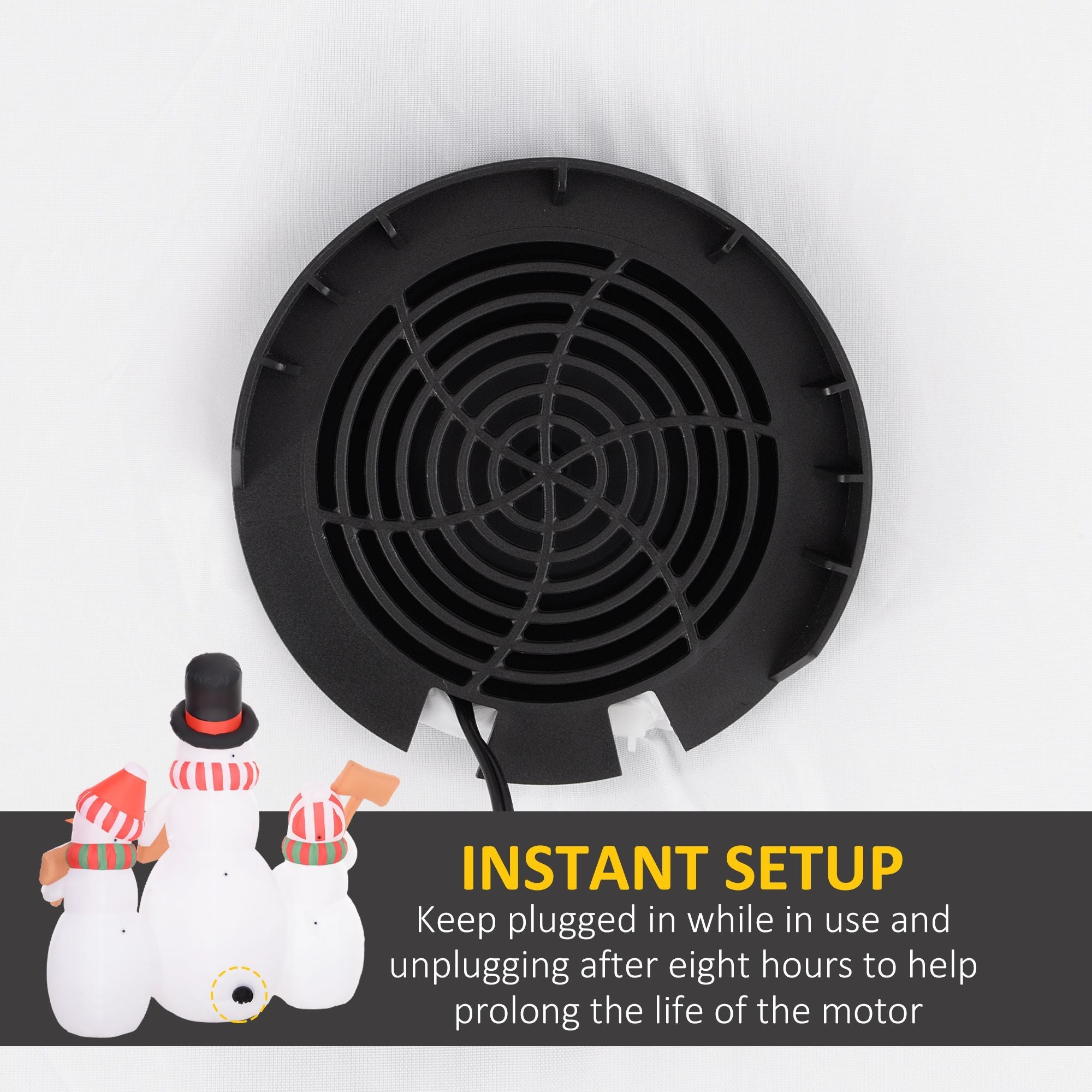 Outsunny 6.1' Inflatable Three Snowmen with Sign Each, Blow-Up Outdoor Christmas Display w/ LED Lights for Party
