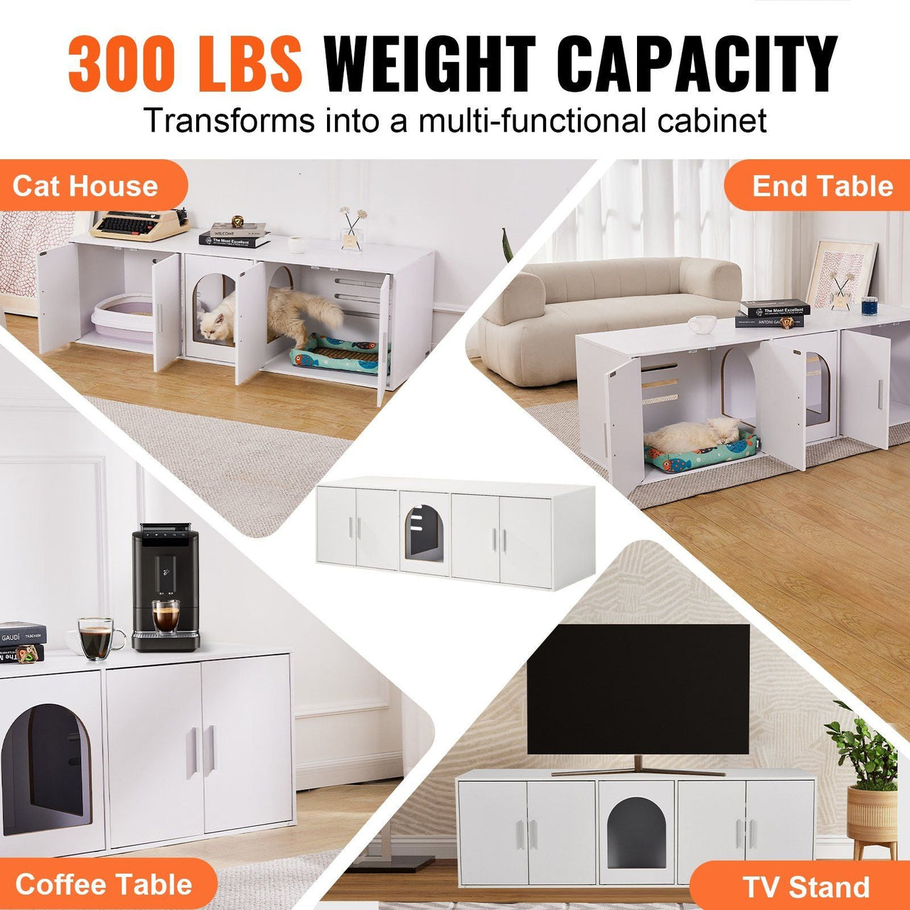 Cat Litter Box Enclosure Wooden Litter Box Furniture Hidden 57.9