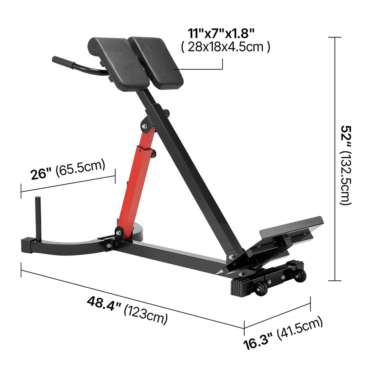 Roman Chair Hyperextension Bench, 350 lbs Adjustable Extension Machine, Multi-Function Exercise Equipment for Glute, Hamstring, Lower Back, and Ab Workout, Fitness Weight Bench for Home Gym