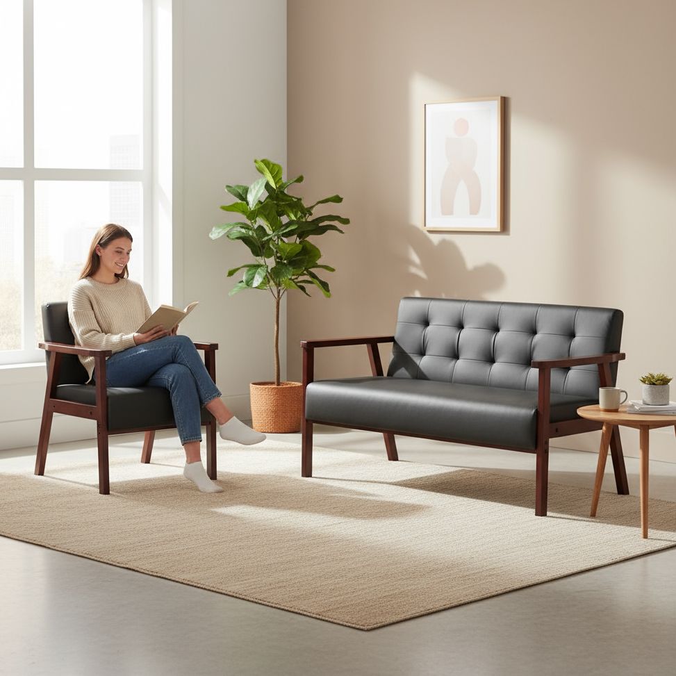 Wood Frame Accent Armchair