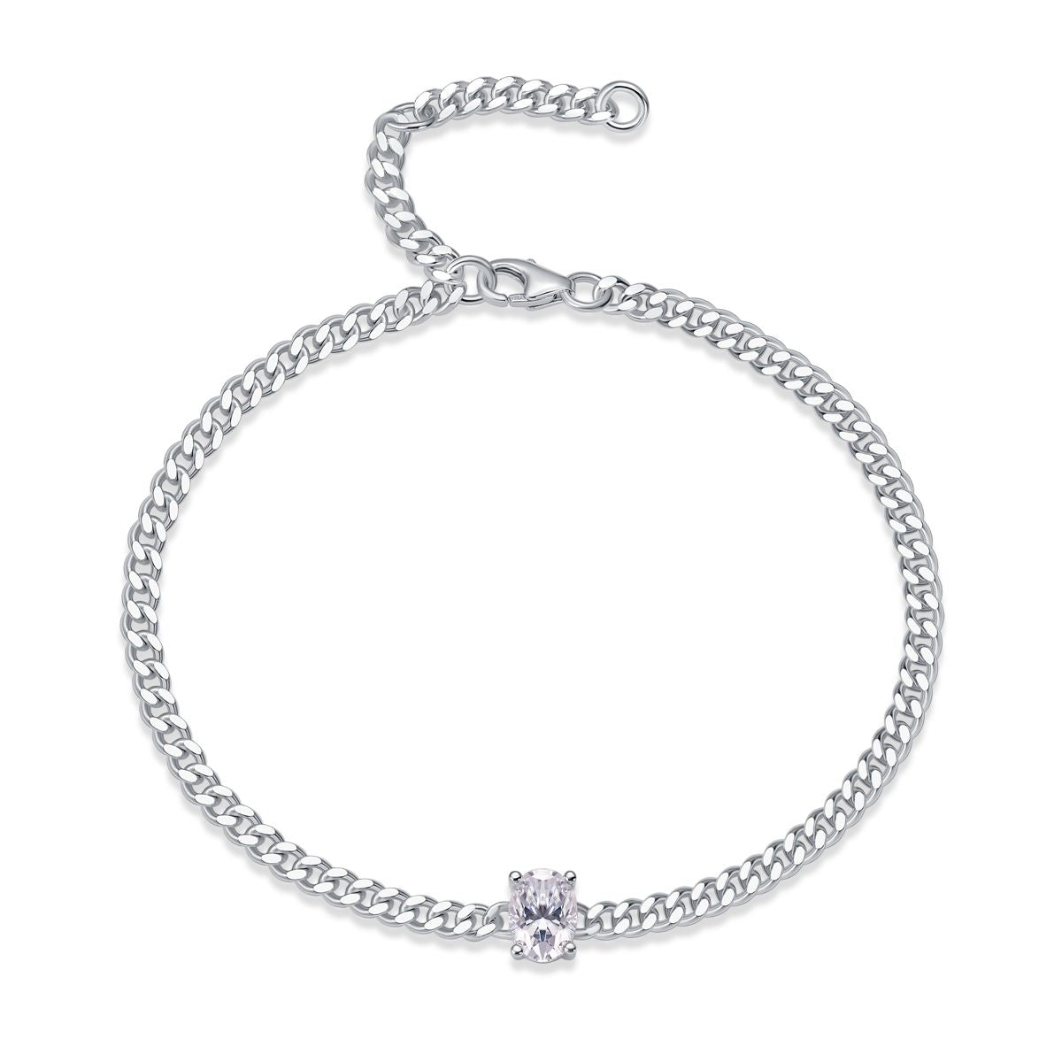 Breakthrough - A fashionable jewelry bracelet set with Moissanite S925 sterling silver and platinum-plated diamonds, a luxurious silver accessory