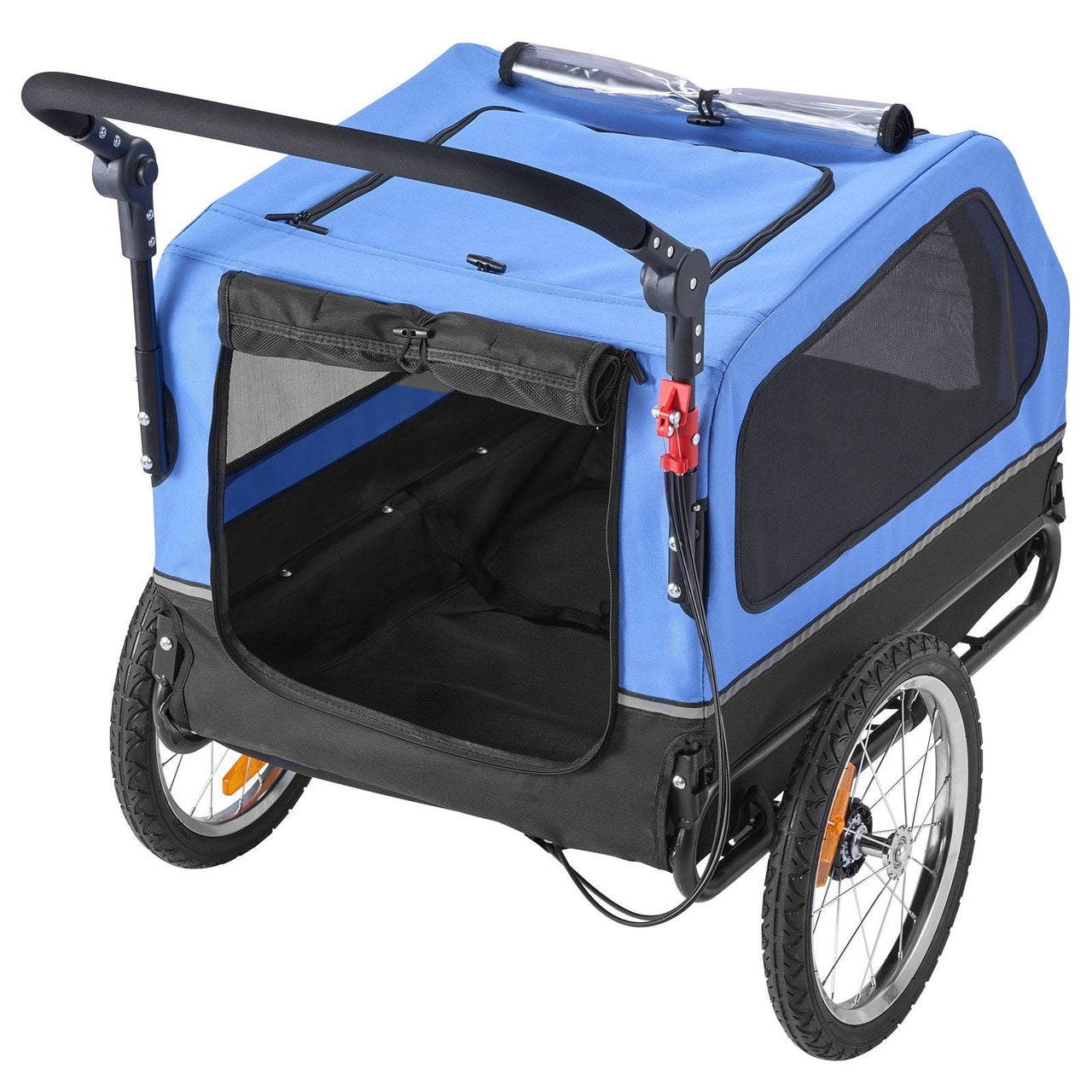 Dog Bike Trailer, Supports up to 88 lbs, 2-in-1 Pet Stroller Cart Bicycle Carrier for Small & Large Dogs, Easy Folding Frame with Quick Release Wheel, Universal Bicycle Coupler, Internal Leash