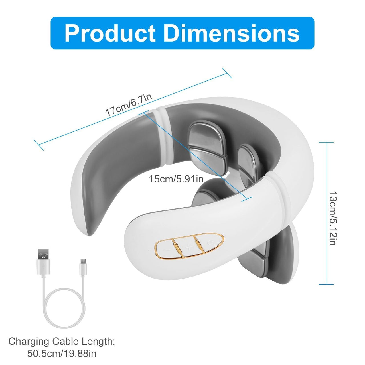 Electric Cervical Neck Massager with Hot Compress, 6 Modes 20 Levels Cordless Neck Pain Relief8-Head Electric Neck Massager with Heat, Cordless Portable Neck Massage Device with Auto Off