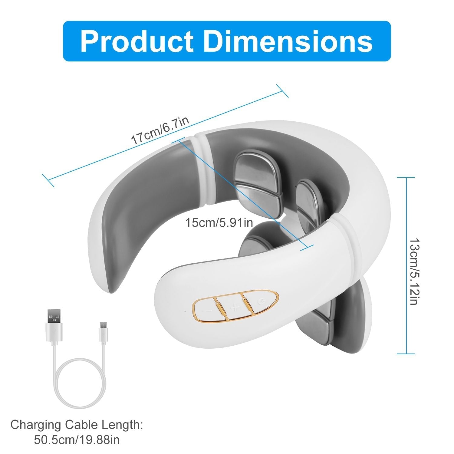 Electric Cervical Neck Massager with Hot Compress, 6 Modes 20 Levels Cordless Neck Pain Relief8-Head Electric Neck Massager with Heat, Cordless Portable Neck Massage Device with Auto Off