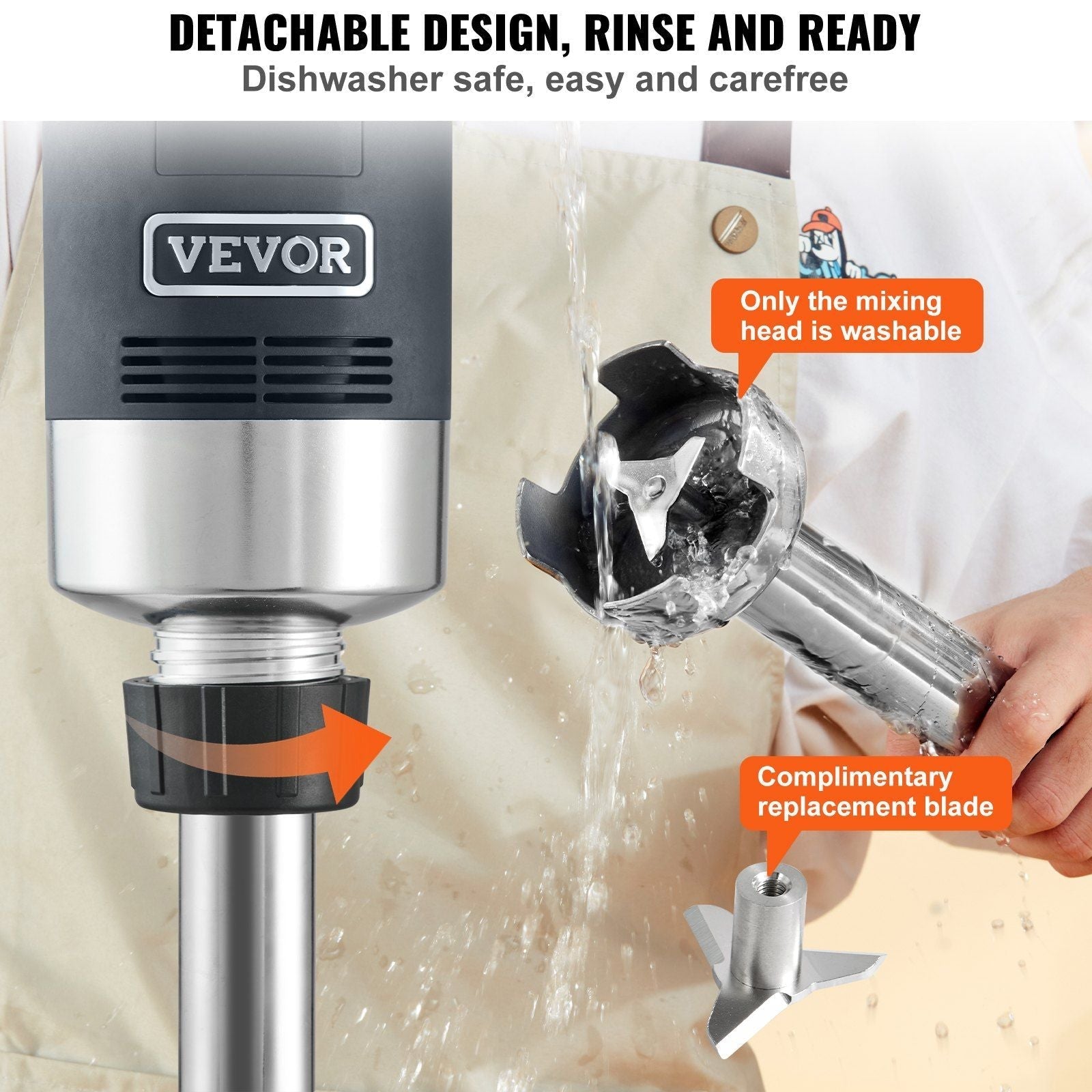 VEVOR Commercial Immersion Blender, 750W 12
