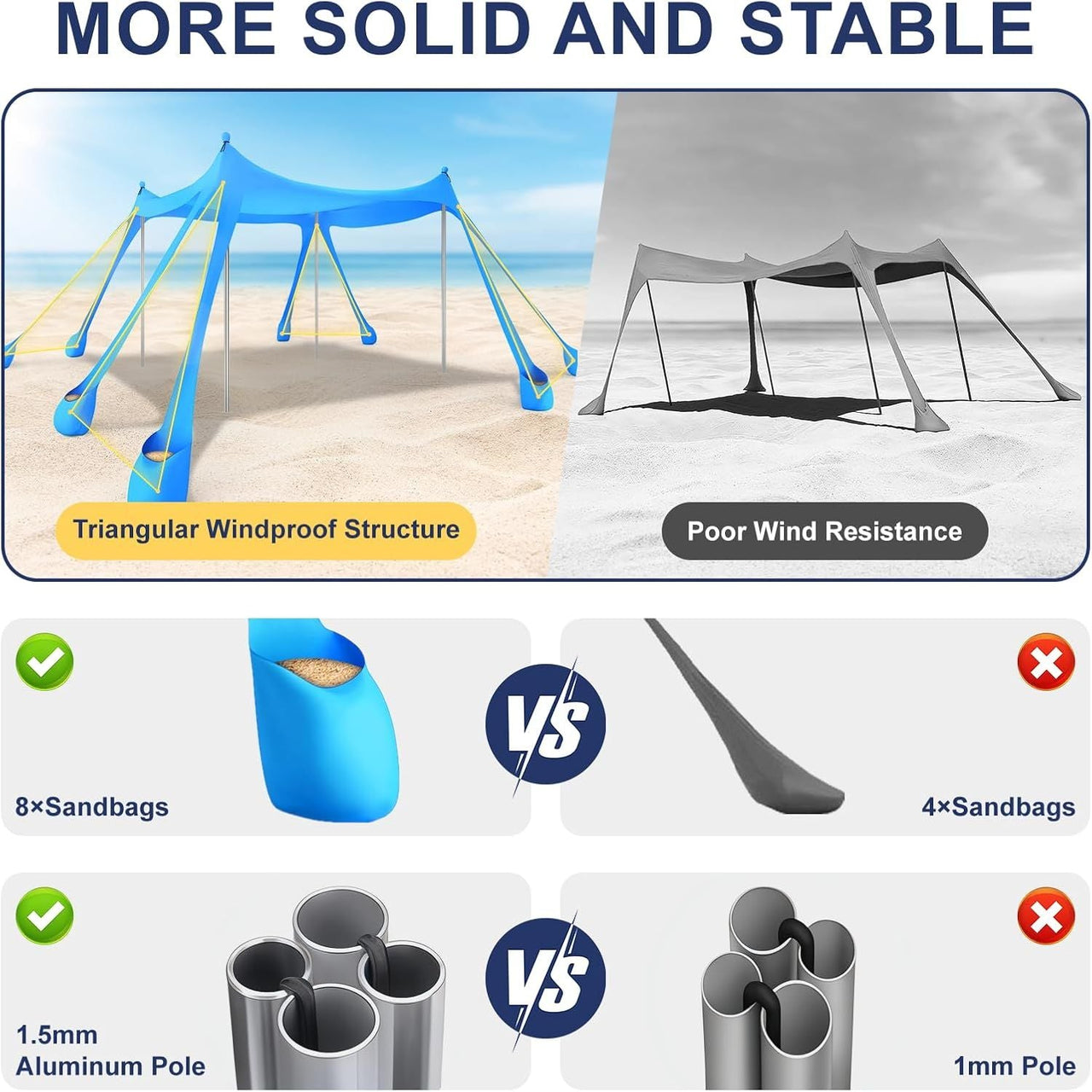 Let's go to the Beach - Portable Beach Tent Sun Shelter UPF 50+, Perfect 10x10 FT Pop-Up Canopy for Outdoor Fun