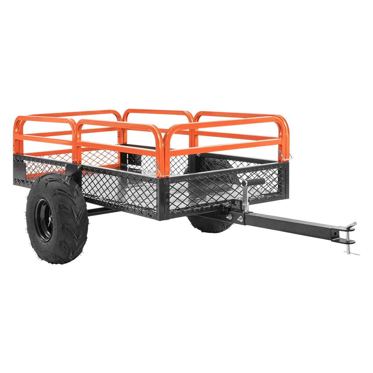 Heavy Duty Steel ATV Dump Trailer, 1500-Pound Load Capacity 15 Cubic Feet, Tow Behind Dump Cart Garden Trailer, with Removable Sides and 2 Tires, for Mowers, Tractors, ATV, UTV