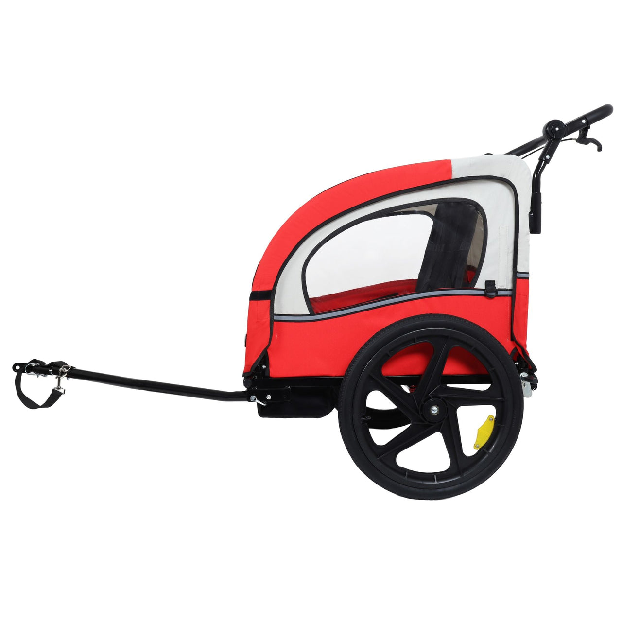 2-in-1 Double 2 Seat with 5-point safety harnesses Bicycle Bike Trailer Jogger Stroller for Kids Children Foldable Collapsible w/Pivot Front Wheel, Storage Bag