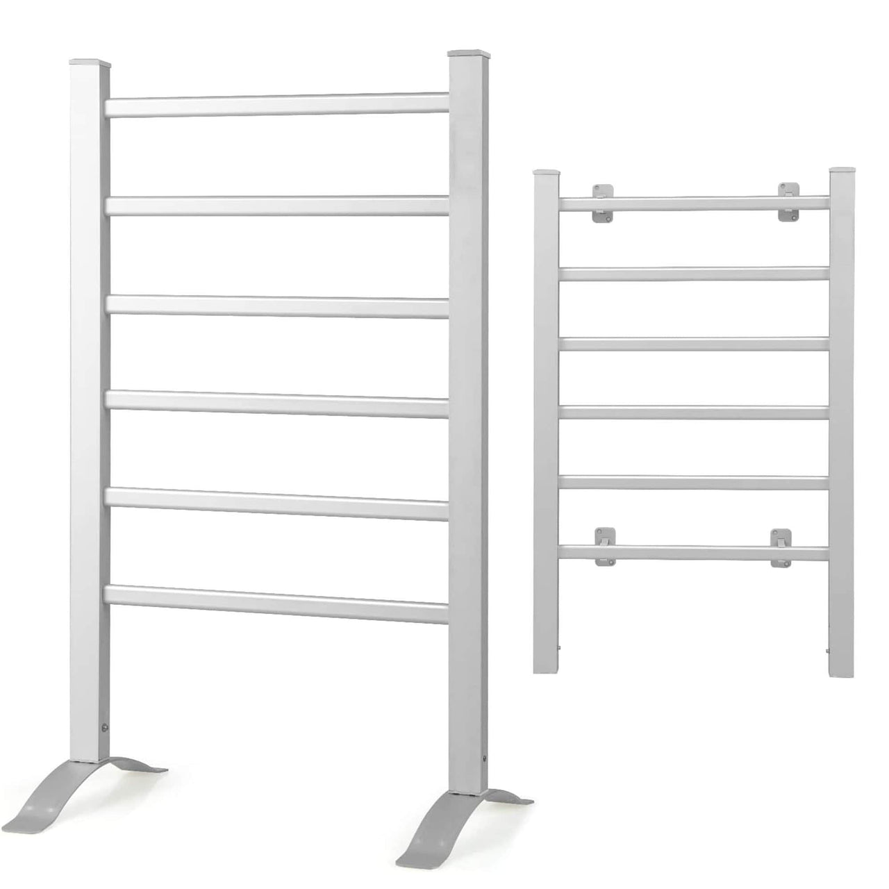 Electric Heated Towel Rack for Bathroom, Wall Mounted Towel Warmer, 6 Stainless Steel Bars Drying Rack