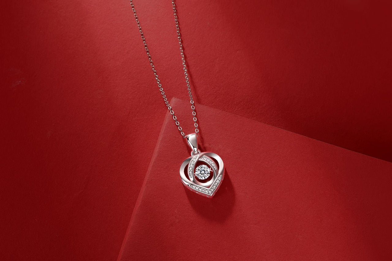 With you in my Heart - A fashionable and trendy jewelry necklace pendant set with 0.5-carat Moissanite S925 sterling silver