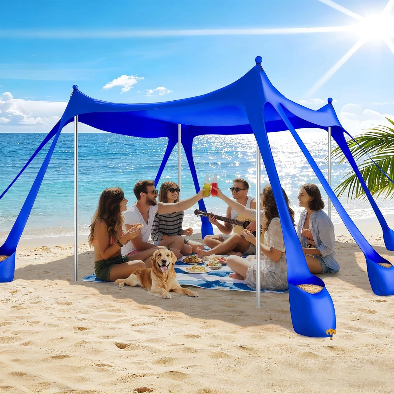 Let's go to the Beach - Portable Beach Tent Sun Shelter UPF 50+, Perfect 10x10 FT Pop-Up Canopy for Outdoor Fun