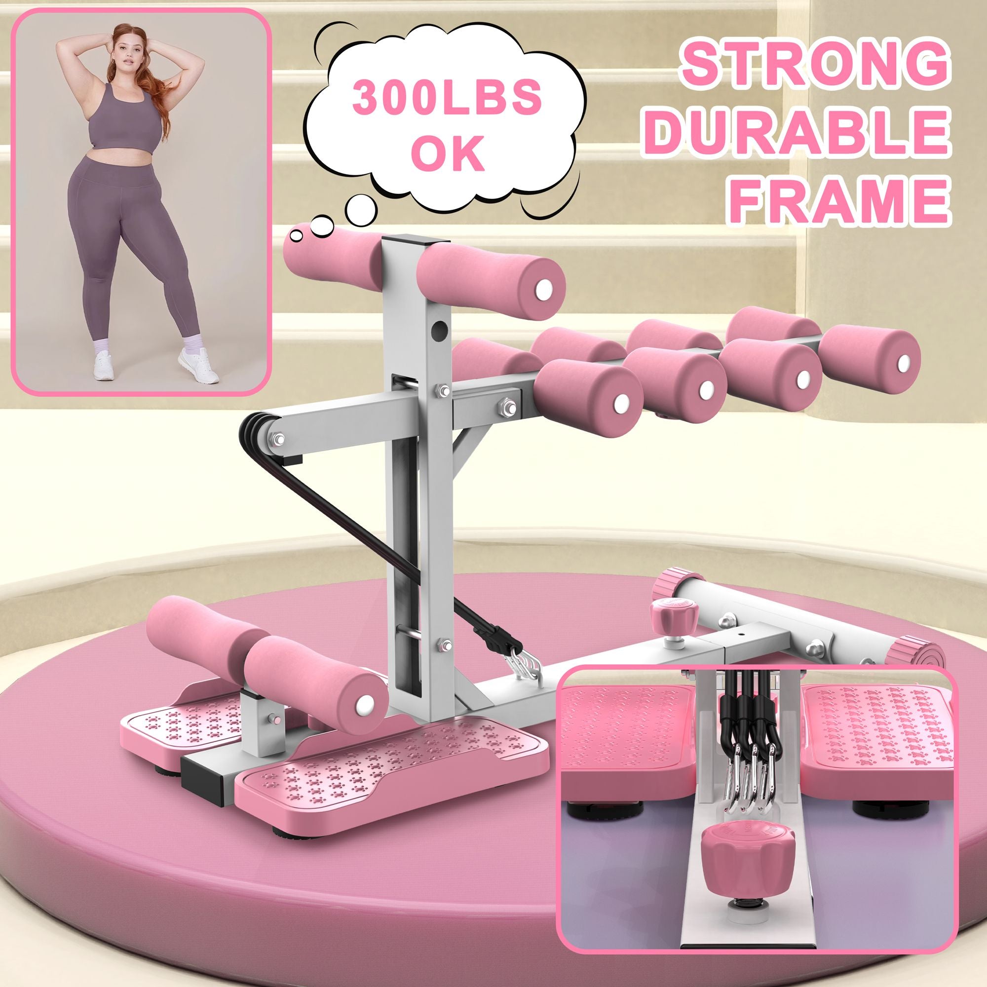 Deep Squat Machine for Home-Glutes Trainer Machine with Resistance Bands Squat Assist Trainer for Core & Legs Workout Ideal for Home Gym, Apartment & Office