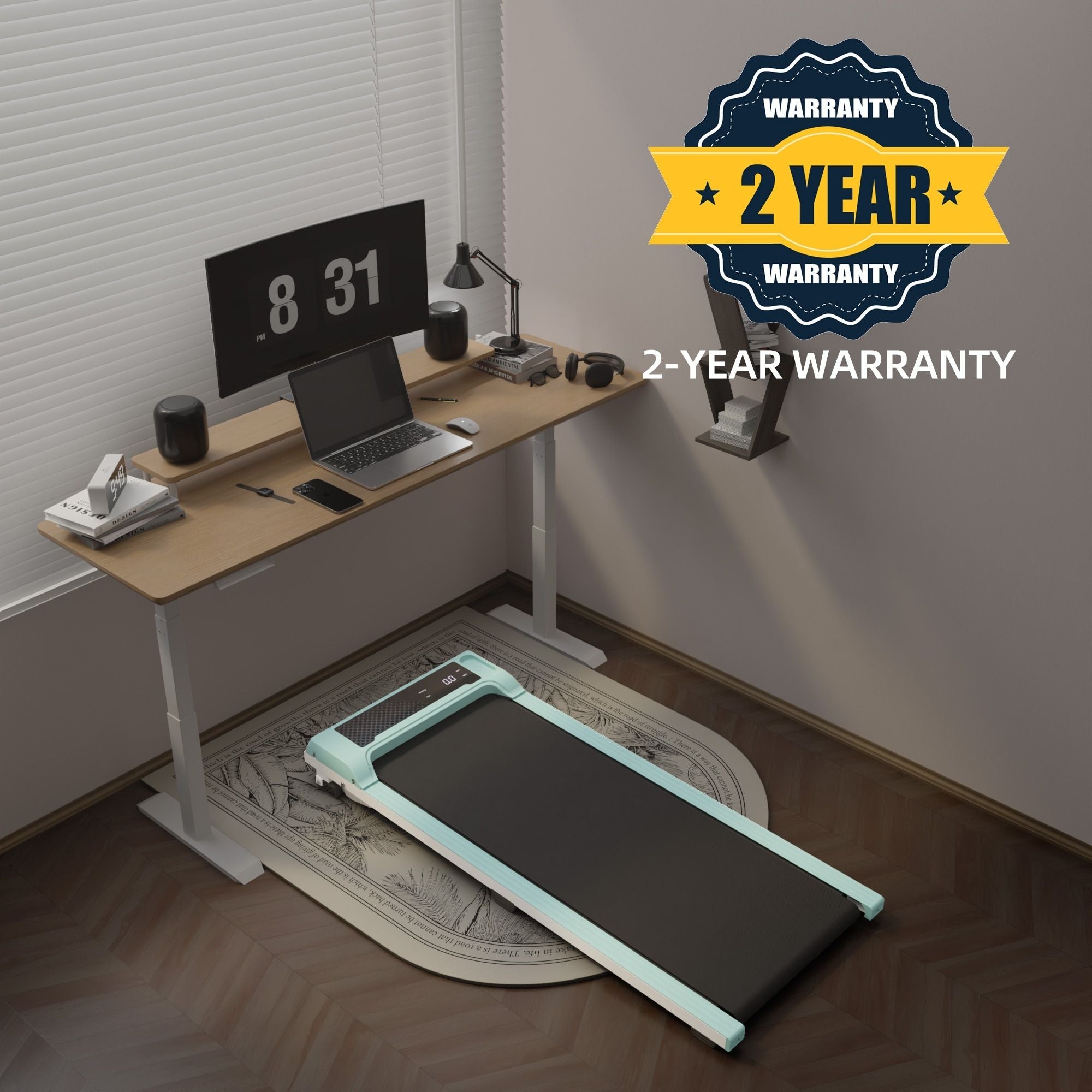 Walking Pad Under Desk Treadmill, Portable Small Treadmills for Home and Office, Super Quiet Motorized Walking Jogging Running Machine with Remote Control