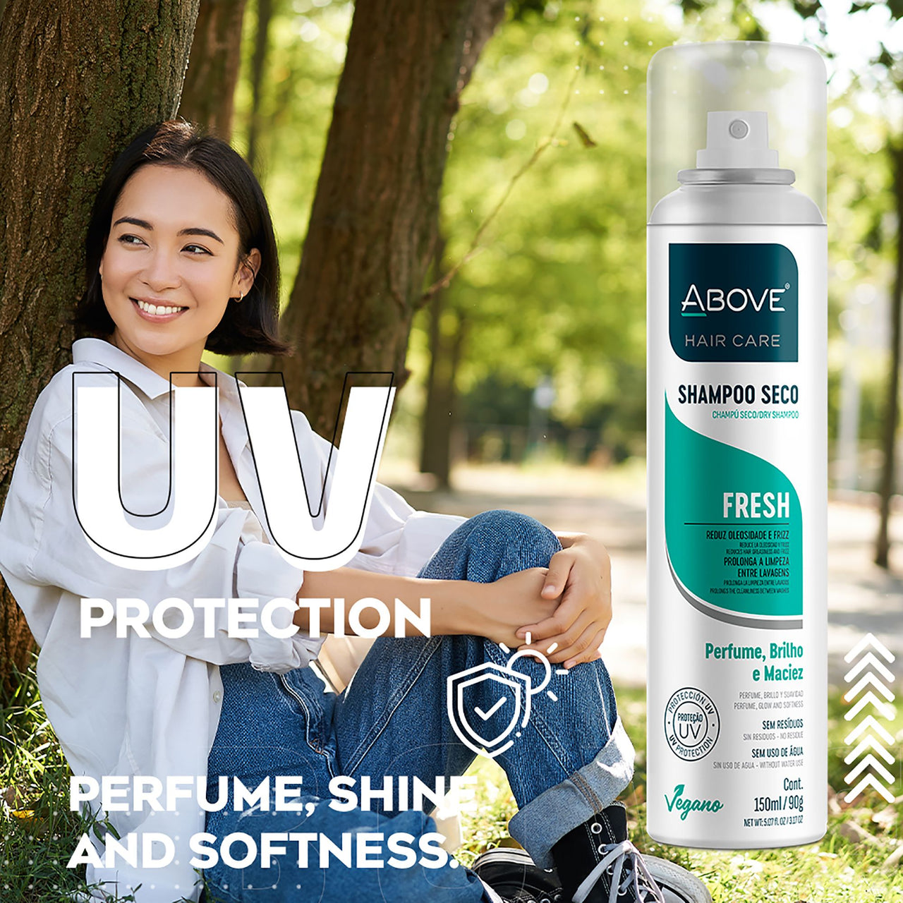 ABOVE Fresh - Dry Shampoo - Absorbs Excess Oil Between Washes - Gives Softness and Shine to Your Strands - Does Not Leave Residue - Prevents Bad Odors with Floral and Citrus Notes - 3.17 oz